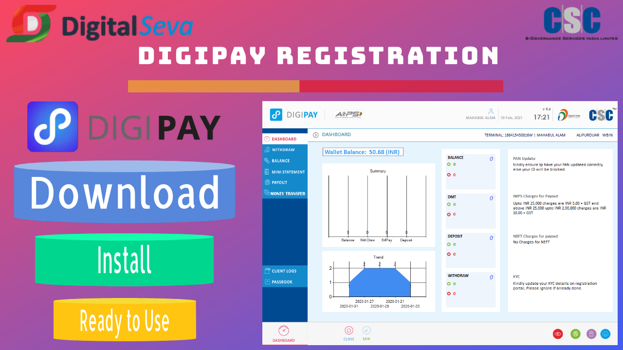 Register Digipay on Computer