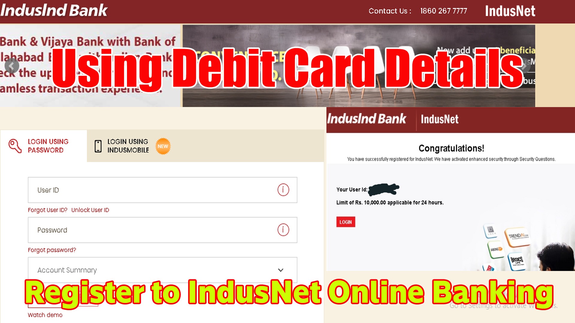 Register to IndusNet Online Banking